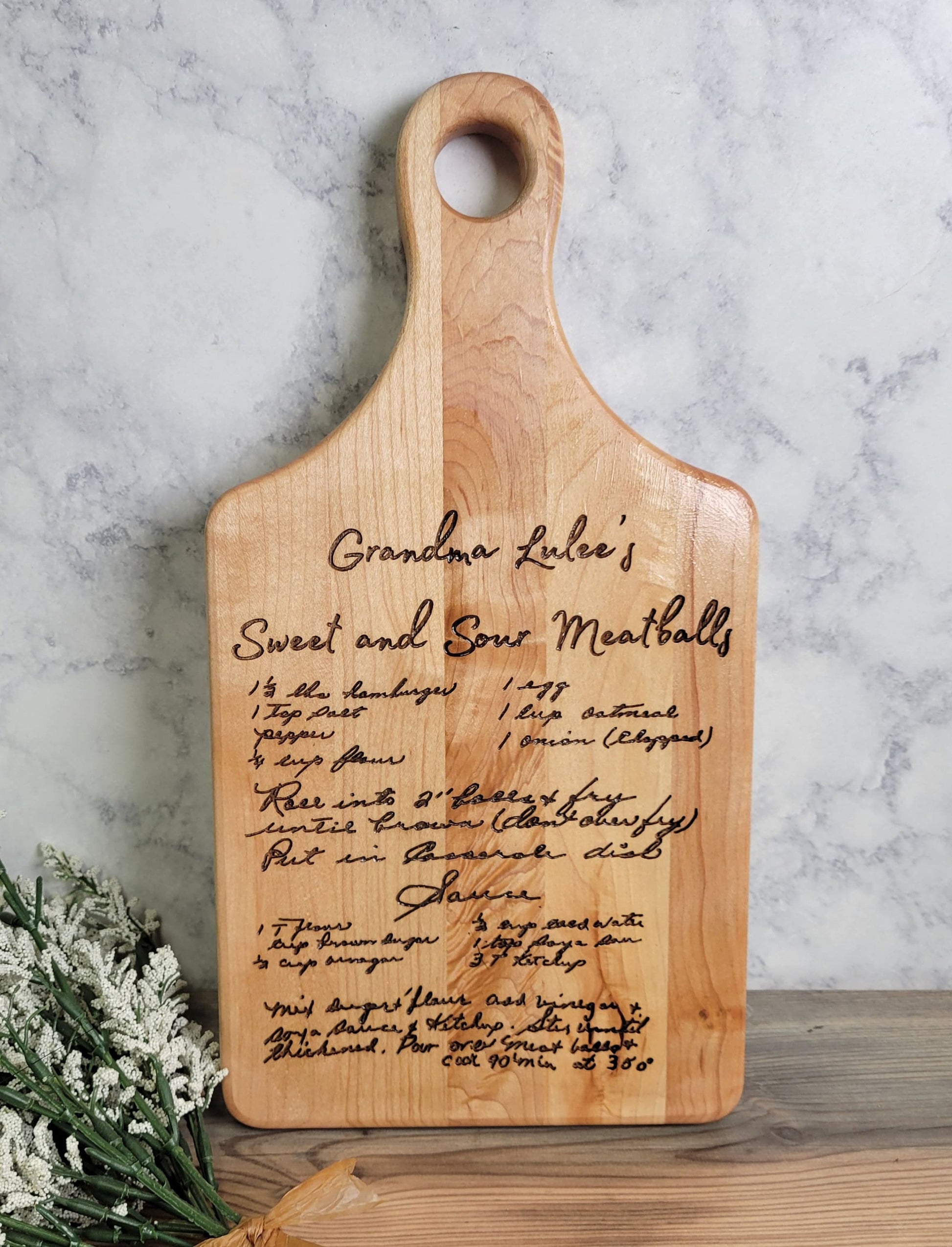 Recipe Cutting Board Personalized Engraved, Custom Gift, Kitchen Decor  Memorial